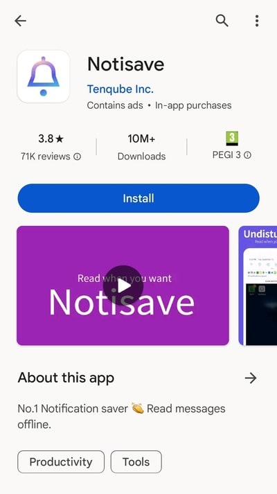 نصب نرم افزار notisave برای خواندن پیام های حذف شده در روبیکا